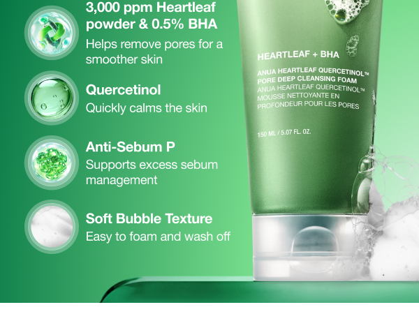 Heartleaf Quercetinol Pore Deep Cleansing Foam - Mousse nettoyante