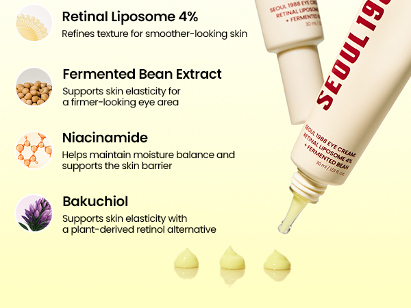 SEOUL 1988 Eye Cream : Retinal Liposome 4% + Fermented Bean - Crème contour des yeux